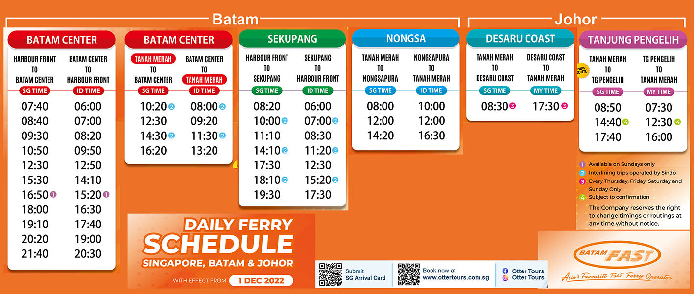 Batamfast Ferry (From Harbourfront, Singapore)
